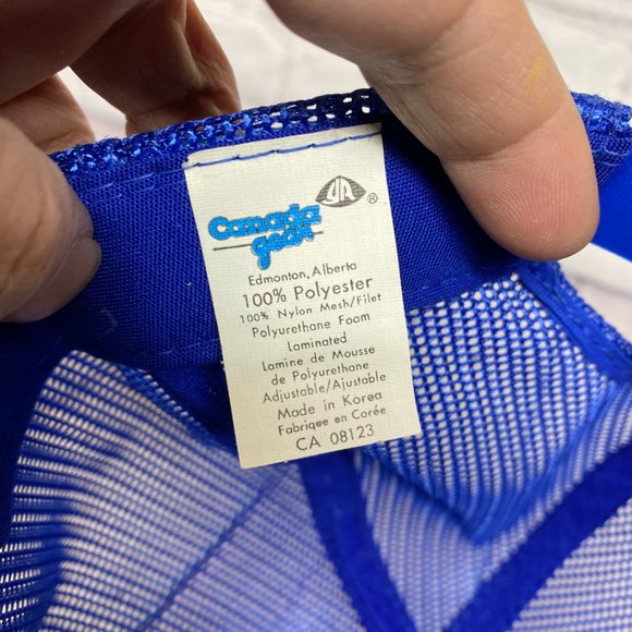 Vintage Trucker Hat Mesh Cap Snapback Blue Clearwater Welding Fort McMurray 80s - Picture 8 of 8